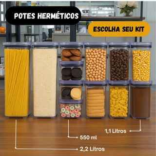 Escolha Seu Potes Herméticos para Mantimentos de Cozinha Alimentos Armário Acrílico Plástico New - Plastutti - Moderno!! em Oferta na Shopee
