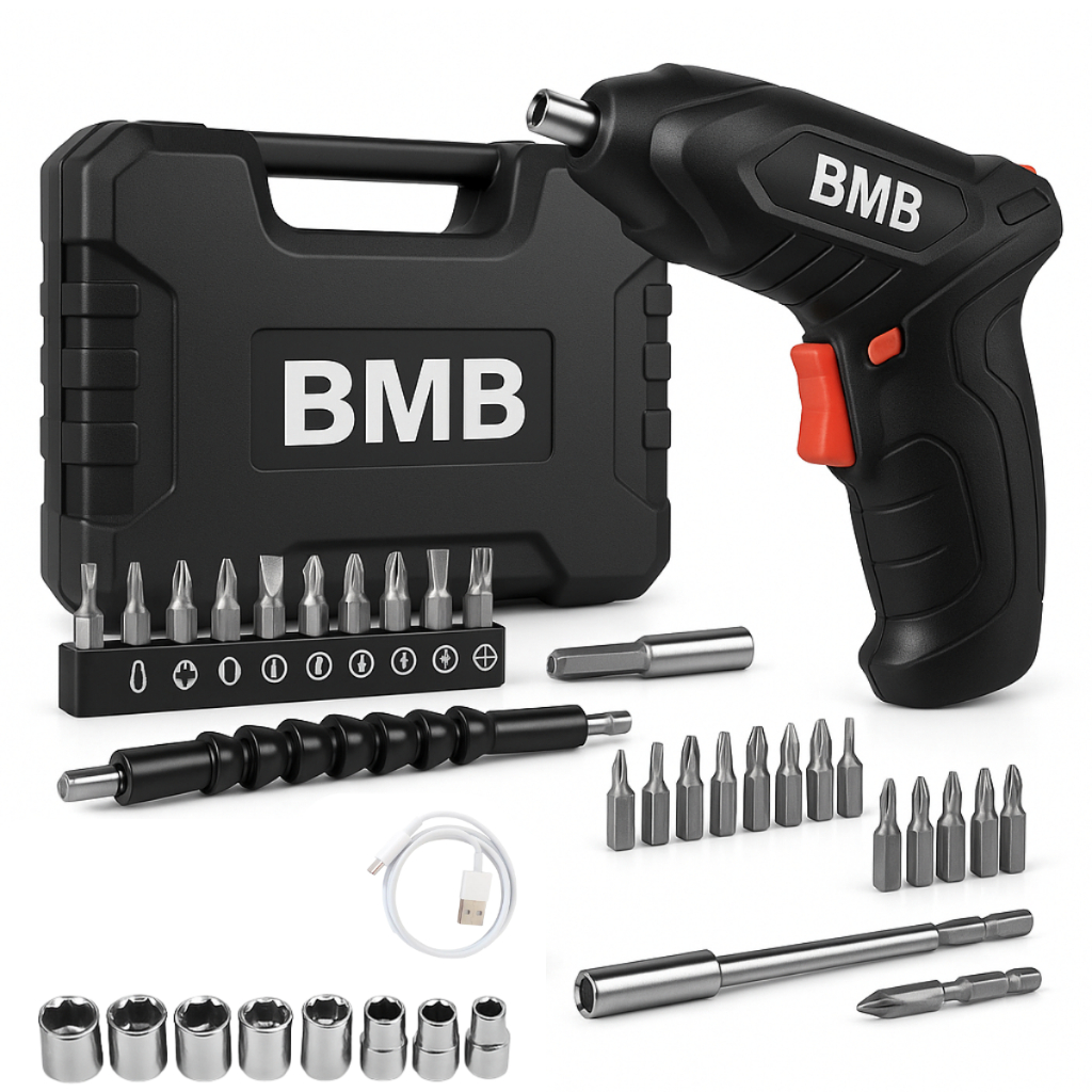 Parafusadeira e Furadeira Sem Fio à Bateria com Kit 48 Peças Carregamento USB Dupla Posição Bivolt em Oferta na Shopee