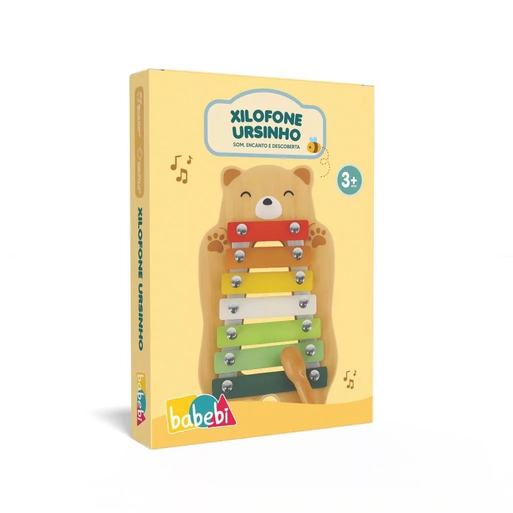 Xilofone Ursinho -- Brinquedo Educativo de Madeira Importados BABEBI -- brinquedo montessori