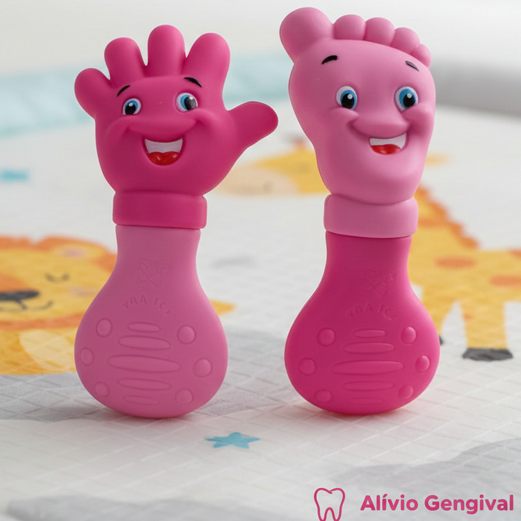 Mordedor bebe maozinha mão ou pezinho silicone macio vila toy menino menina