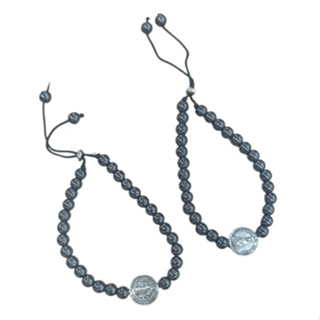 Kit 2 Pulseiras Hematita Ajustável São Bento / N.s.aparecida . em Oferta na Shopee