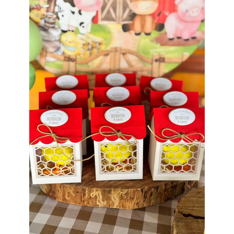 Galinheiro Fazendinha para Pintinho - Kit com 12 unidades Lembrancinha Festa Personalizado em Oferta na Shopee