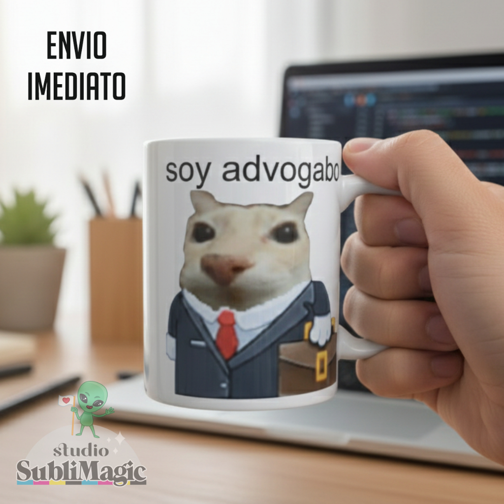 Caneca Personalizada Meme Gato Advogado em Oferta na Shopee