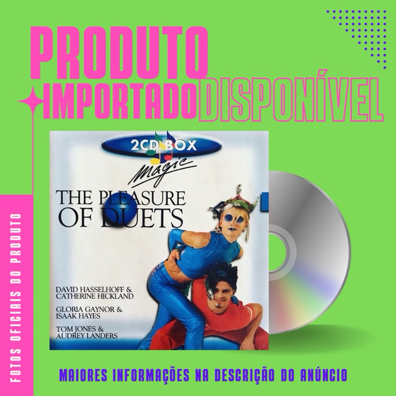 CD DUPLO IMPORTADO THE PLEASURE OF DUETS - Whitney Houston, Tom Jones, Tina Turner, Glória Gaynor, Audrey Landers