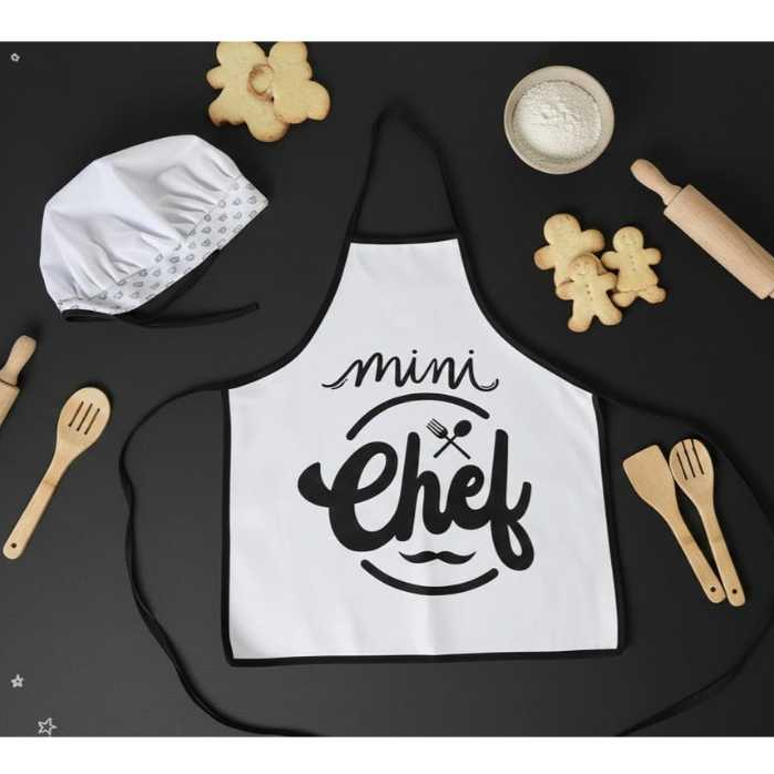 Avental Infantil com Touca Mini Chef Pronta Entrega