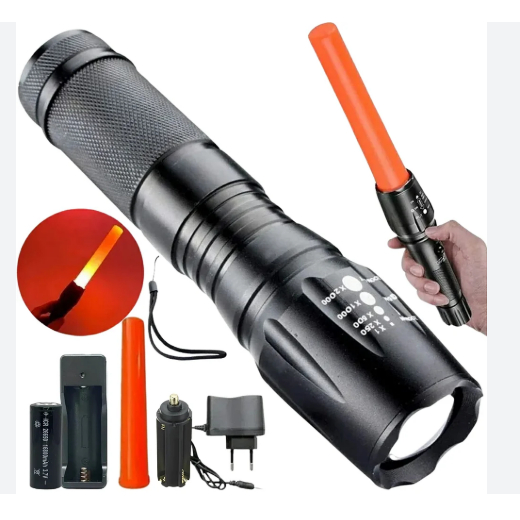 Lanterna Tática x900  Led Recarregavel Acompanha Bateria e Carregador