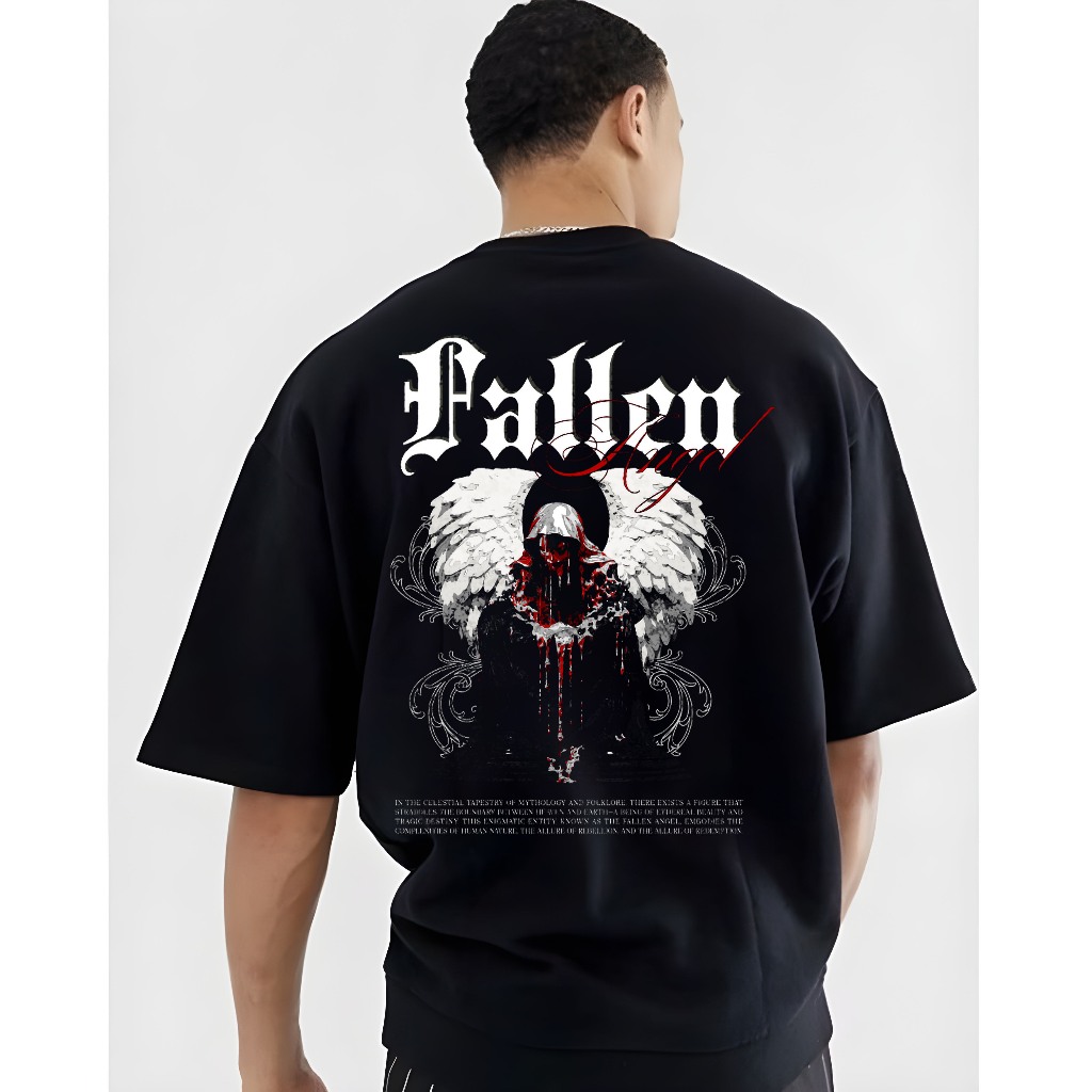 Camiseta Oversized Streetwear Fallen Com Estampa Detalhada e Confortável Oversized Unissex