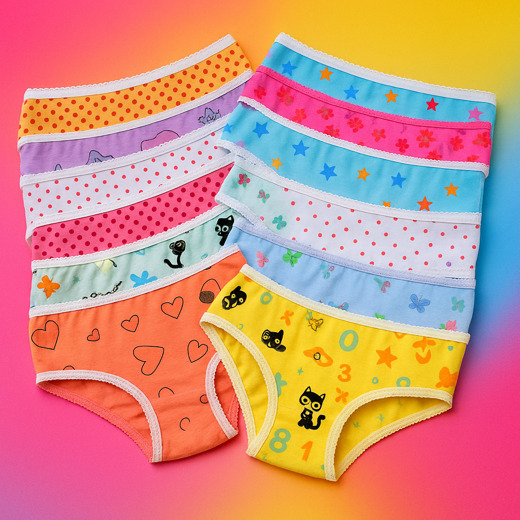 Kit 15 Calcinha Infantil Juvenil com Forro algodão Estampada De 1 a 10 Anos Conforto meninas criança