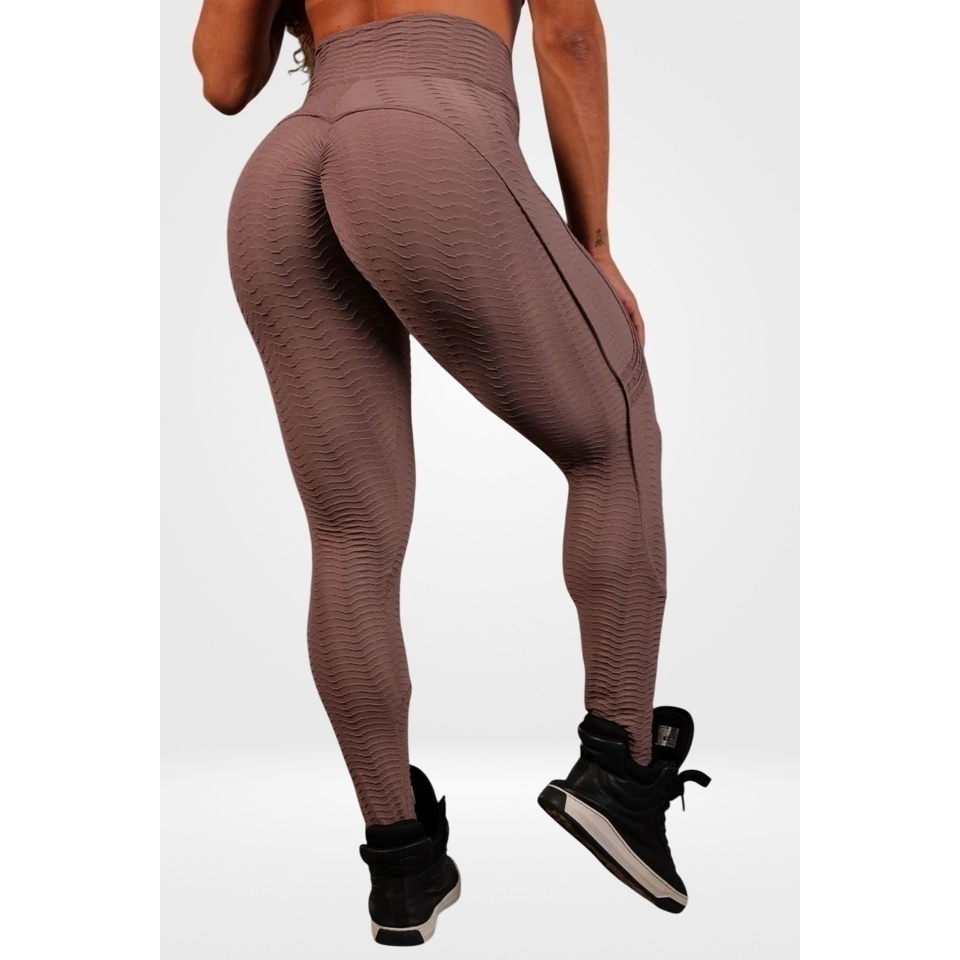 Calça Legging modeladora - legging Brocada - empina bumbum - cós V