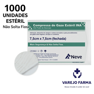 Kit Compressa de Gaze Esteril Várias Unidades 13 Fios 7,5x7,5cm Promoção De Atacado em Oferta na Shopee