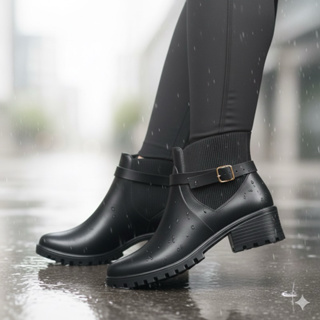 Bota Feminina Galocha Impermeável 2 em 1 Acompanha Fivela Para Usar Como Opção em Oferta na Shopee