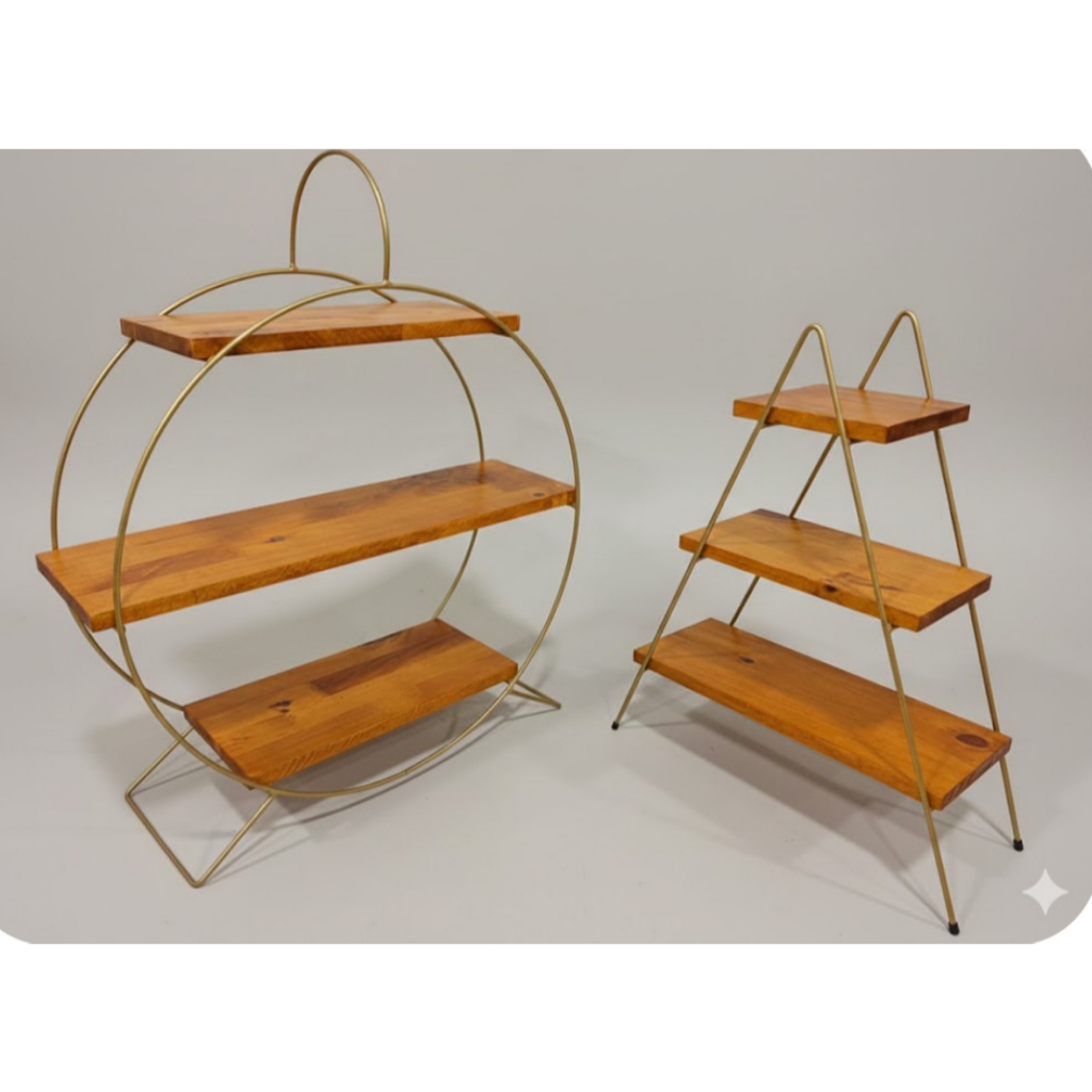 Escadinha ou Roda Gigante  Ou Kit Com Os 2 Decorativa Suporte Doces Ferro Madeira Pinus em Oferta na Shopee