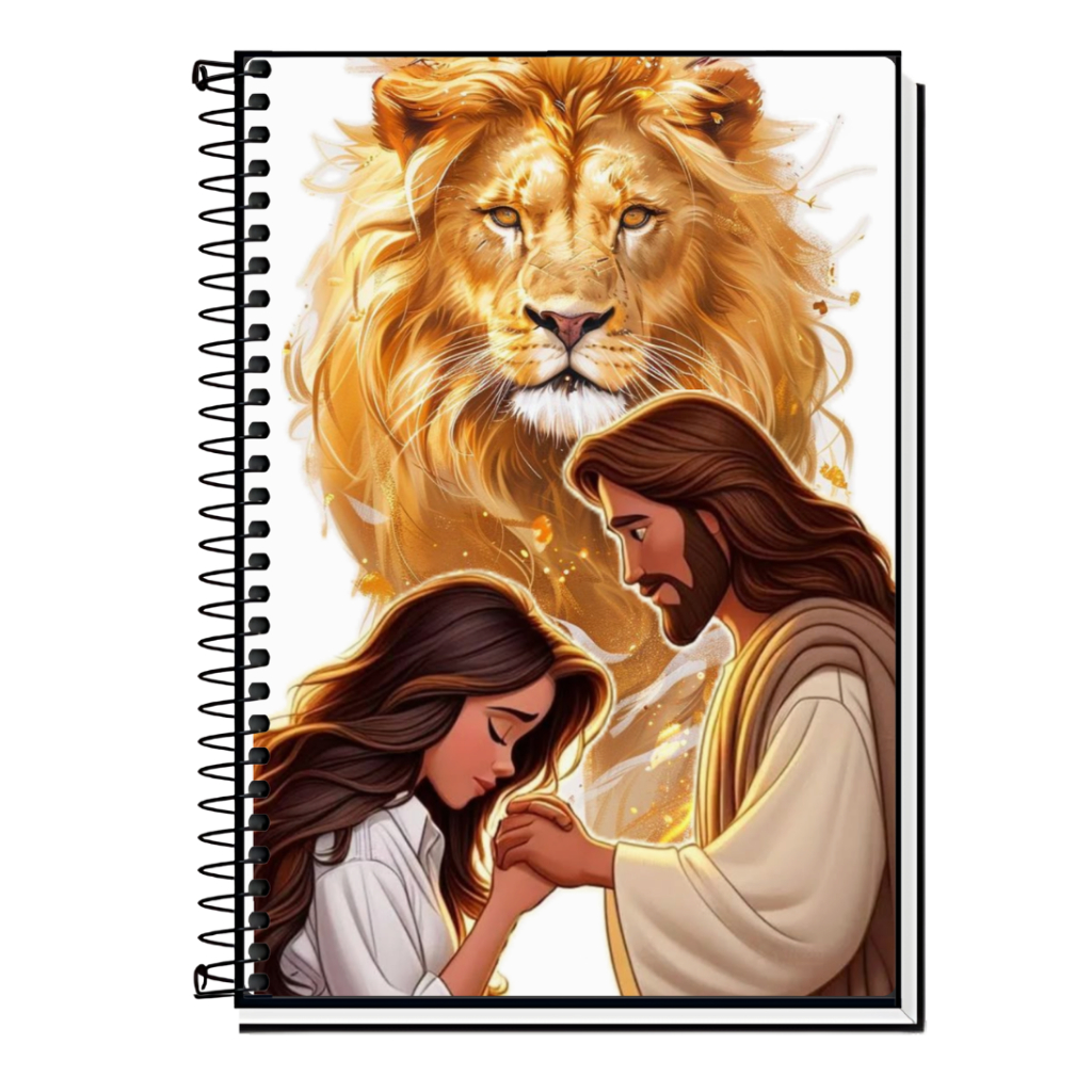 Caderno Devocional Cristão Feminino | Leão de Judá  - Capa Dura & Espiral Resistente – 1,10,15 e 20 Matérias | Oração em Oferta na Shopee
