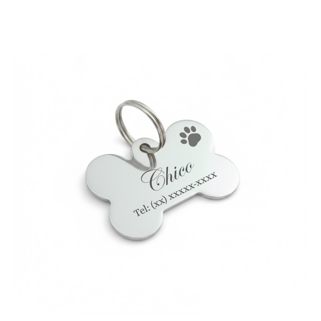 Pingente Plaquinha de Identificação Para Coleira de Cachorro Personalizado Com Nome e Telefone em Oferta na Shopee