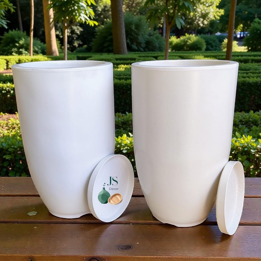 Kit 2 Vasos de Polietileno Para Plantas Flores e Jardim - Cone Bojo N2