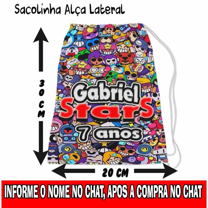 Kit Mochilinha Sacolinha Mochila Saco Sacochila Saquinho Lembrancinha Brinde Aniversario Personalizadas Festa Brawl Star