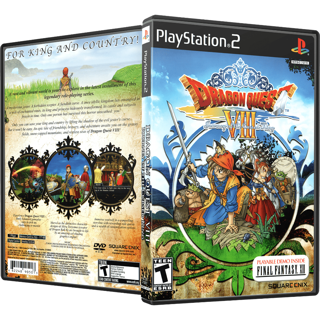 Dragon Quest VIII Journey of the Cursed King PS2 – Mídia Física Com Encarte + Box Completo