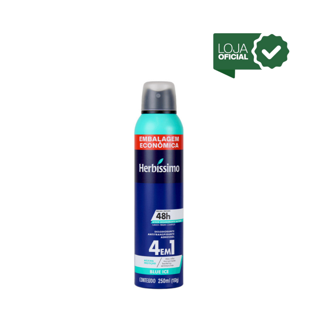 Desodorante Aerosol Antitranspirante Herbíssimo Blue Ice 250Ml | Embalagem Econômica