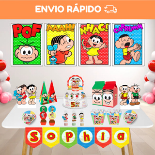 Kit Festa Só um Bolinho - Turma da Mônica - Decoração Festa em Casa | Mesversário | Personalizado em Oferta na Shopee