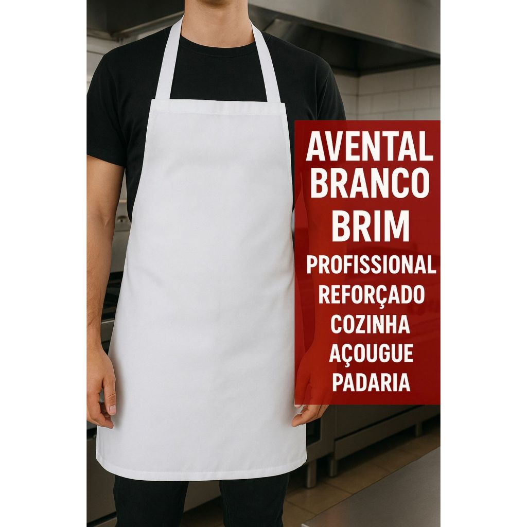 Avental De Brim Reforçado Profissional Cozinha Churrasco Eventos