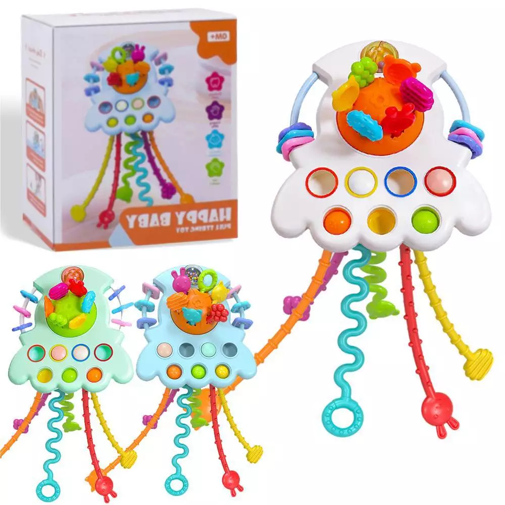 Mordedor Sensorial Montessori Interativo Para Bebê Desenvolvimento Tátil Sonoro Brinquedo Mastigavel