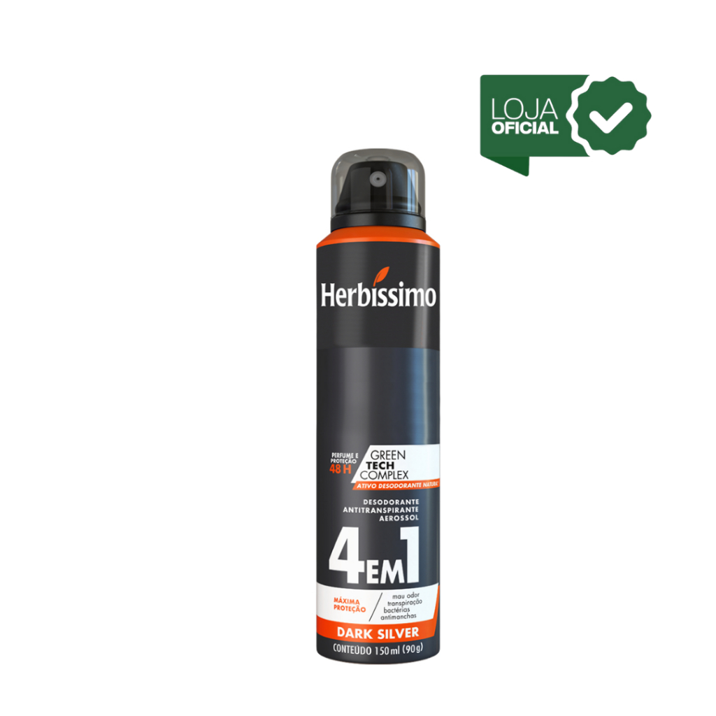 Desodorante Aerosol Antitranspirante Herbíssimo Dark Silver 150Ml