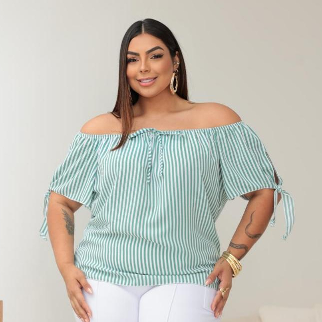 Blusa Ombro a Ombro Listrada: Onde Comprar | BuscaProdutos