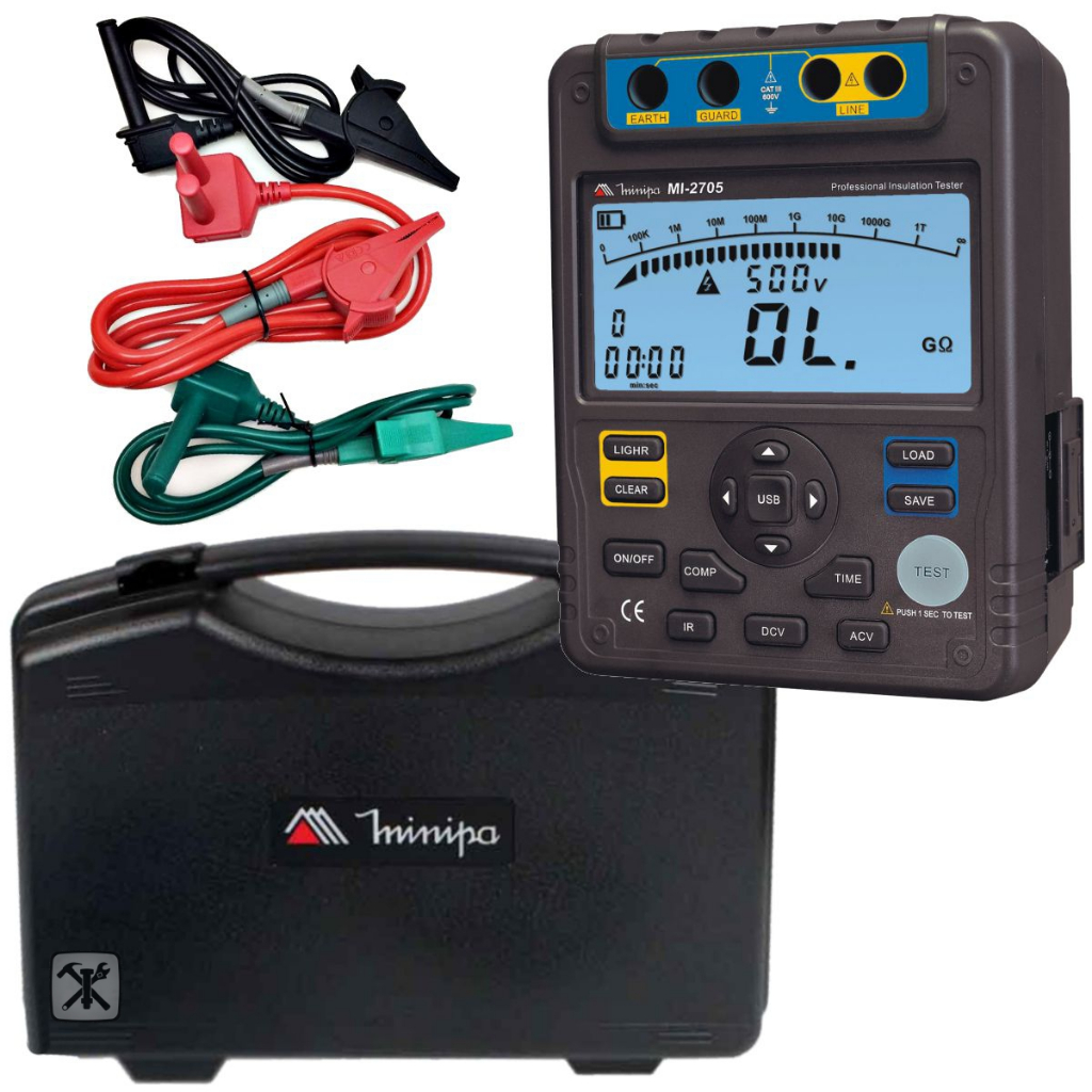 Megometro Tensão De Teste Dc Até 5kv Minipa Mi-2705 Usb