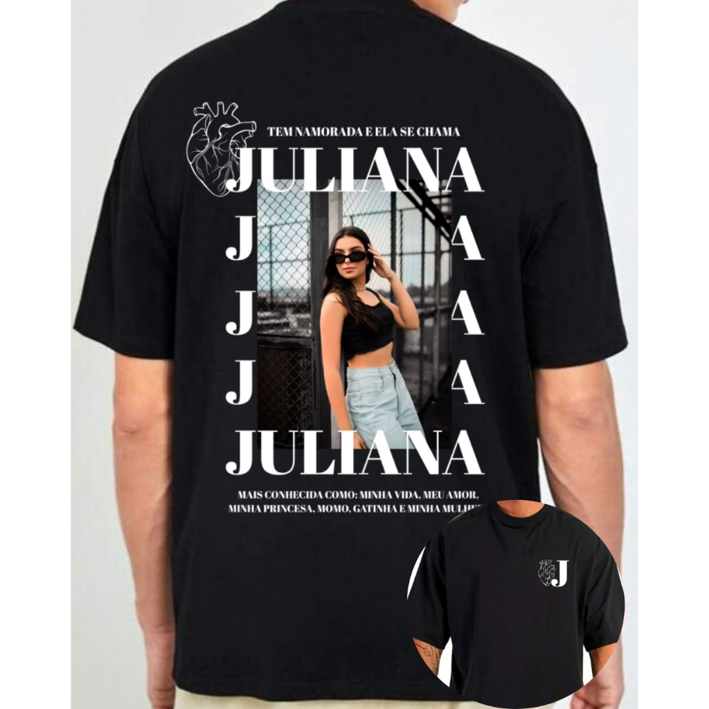 Camiseta Personalizada com Foto Ele tem Namorada Presente Dia dos Namorados 100% Algodão