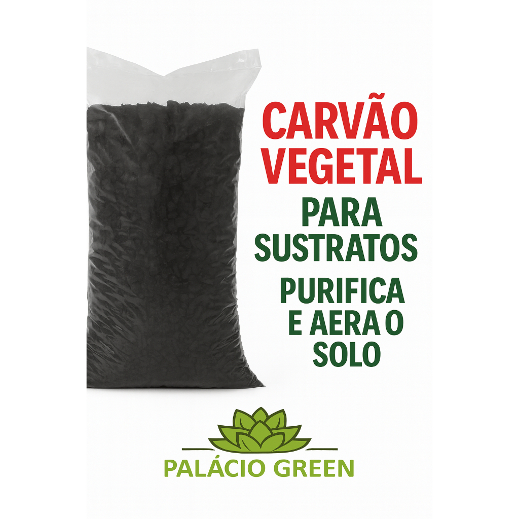 Carvão Vegetal Lavado – Ideal para Orquídeas, Suculentas e Substratos – Palácio Green