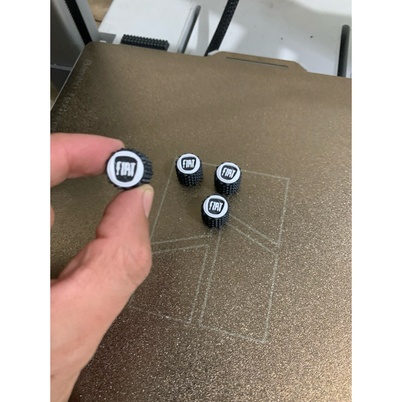 Tampa de Válvula / Pino de Roda Fiat – Impressão 3D | Personalizado | 2 Pares em Oferta na Shopee