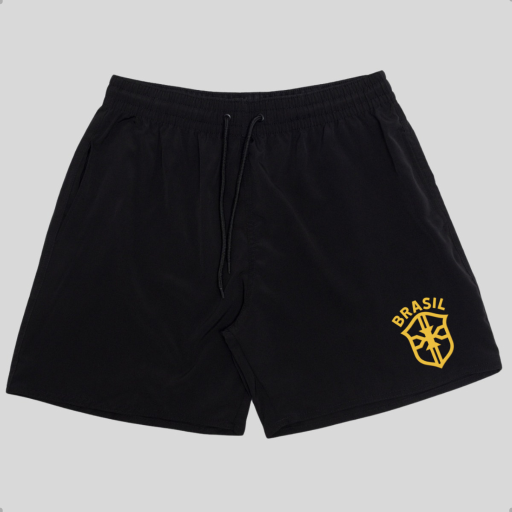Short Brasil Bermuda Tectel Elastano Short Praia Rio Copa do Mundo Mauricinho Academia