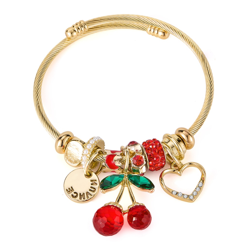 OLEVS Pulseira Bracelete Feminina De Aço Inoxidável Com Pingentes Moda Luxo Original GH1131