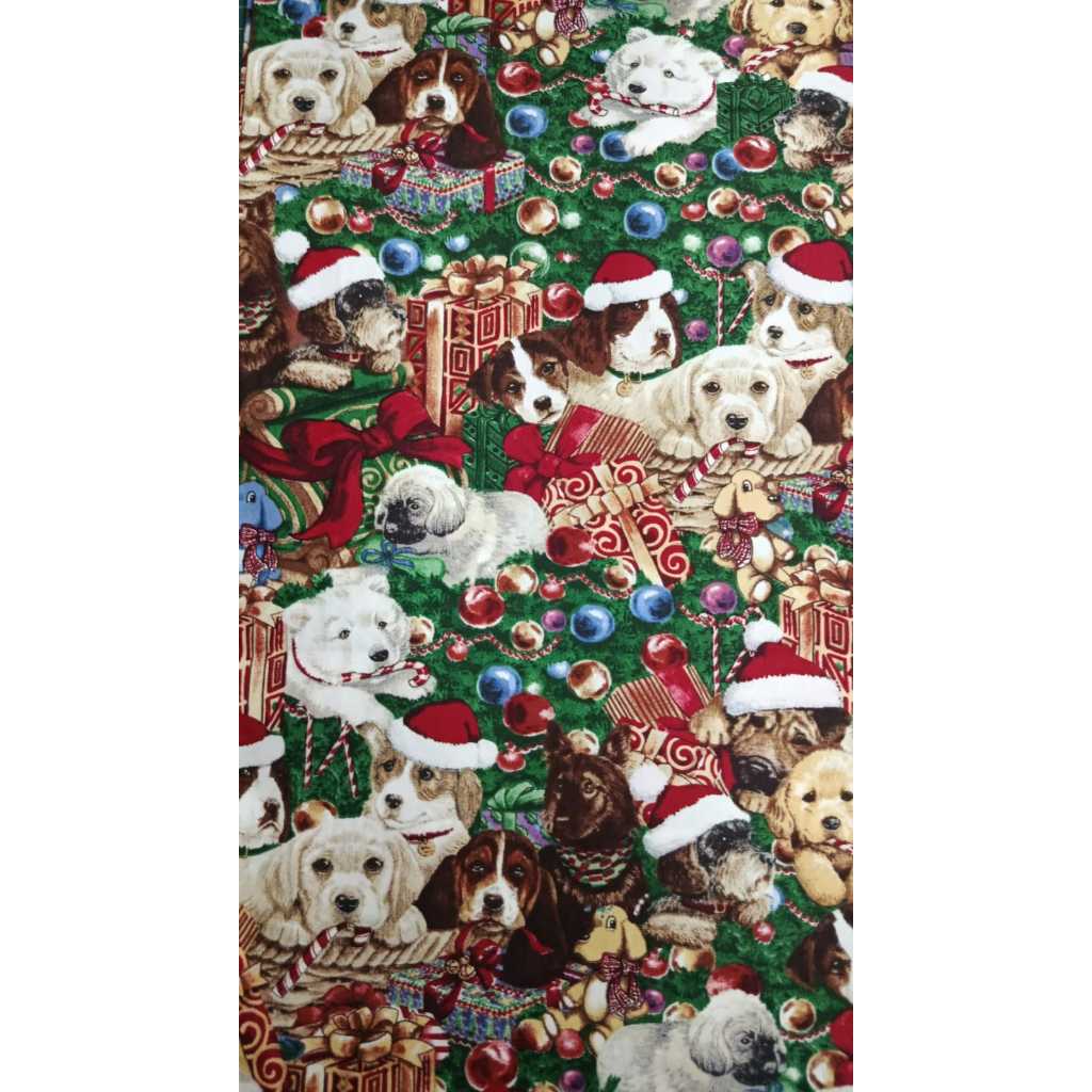 Tecido Tricoline Importado Cachorros Natal #689