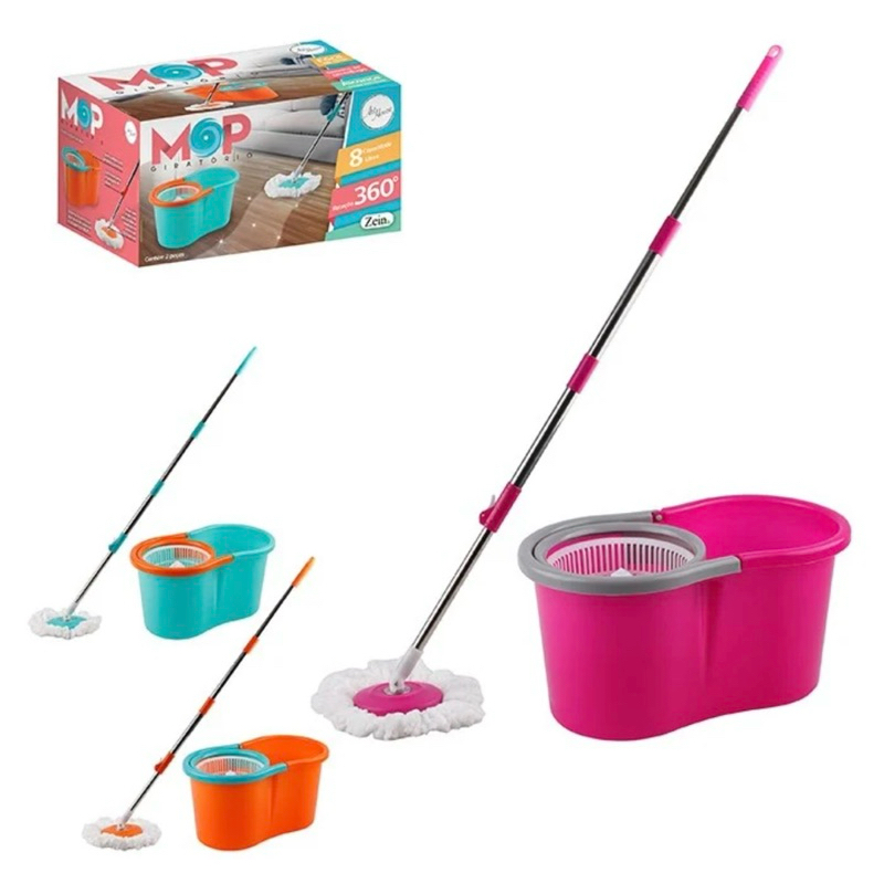 Rodo Mop Giratório Balde Esfregão Limpeza Completa 140• GRAUS (CORES)