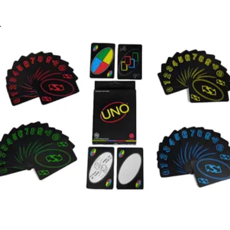 Kit  1 /  2 / 3/ 5 .Jogo de cartas baralho uno preto / vermelho em Oferta na Shopee