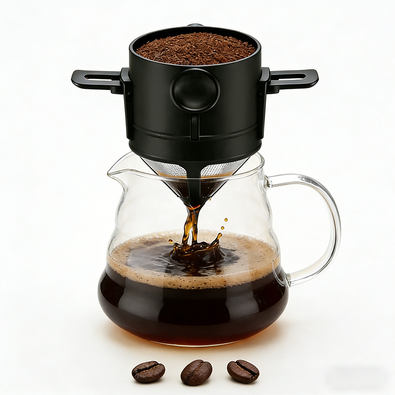Mini Filtro de Café Inox Reutilizável Portátil gotejamento café titular com Funil cesta reutilizável
