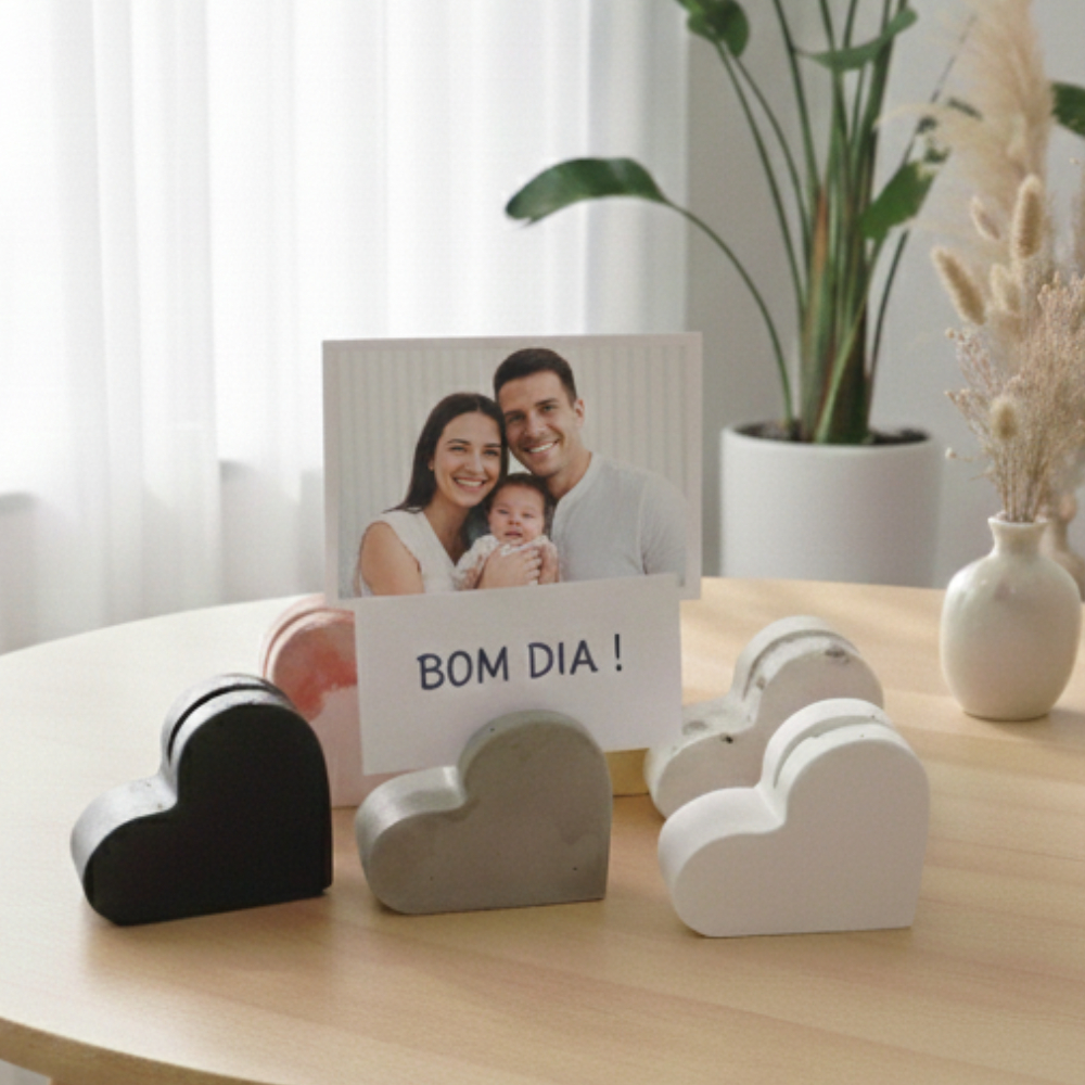 Kit 5 unidades Porta-fotos gesso | Lembrancinha de casamento | Chá de Bebê | Porta Cartão