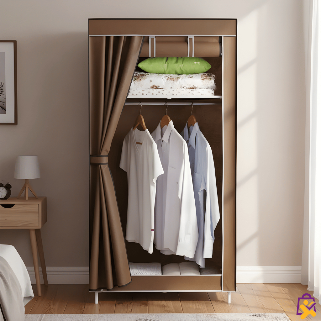 Organizador Roupas Armário Dobrável Guarda Resistente impermeável Portatil Marron