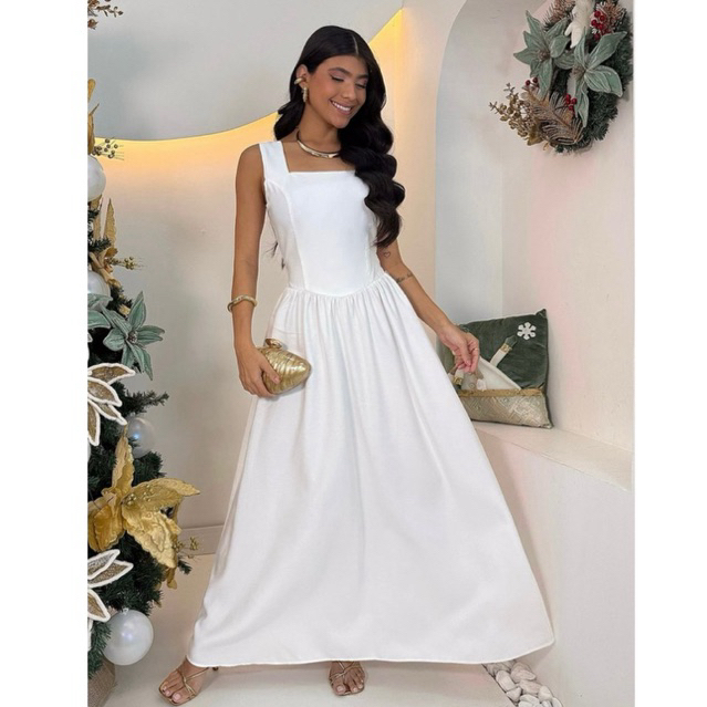 Vestido Midi Casamento no Cartório Chacara Chá Revelação