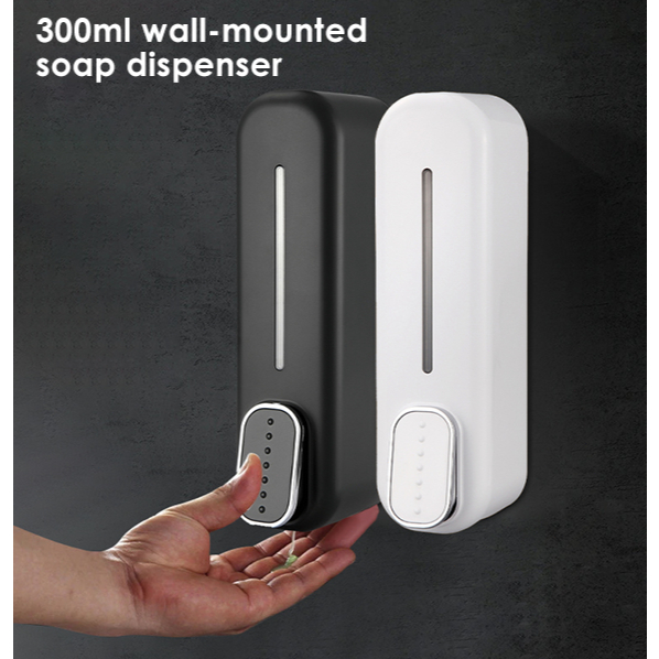 Dispensador de sabão 300ml, indicador de nível líquido montado na parede para banheiro