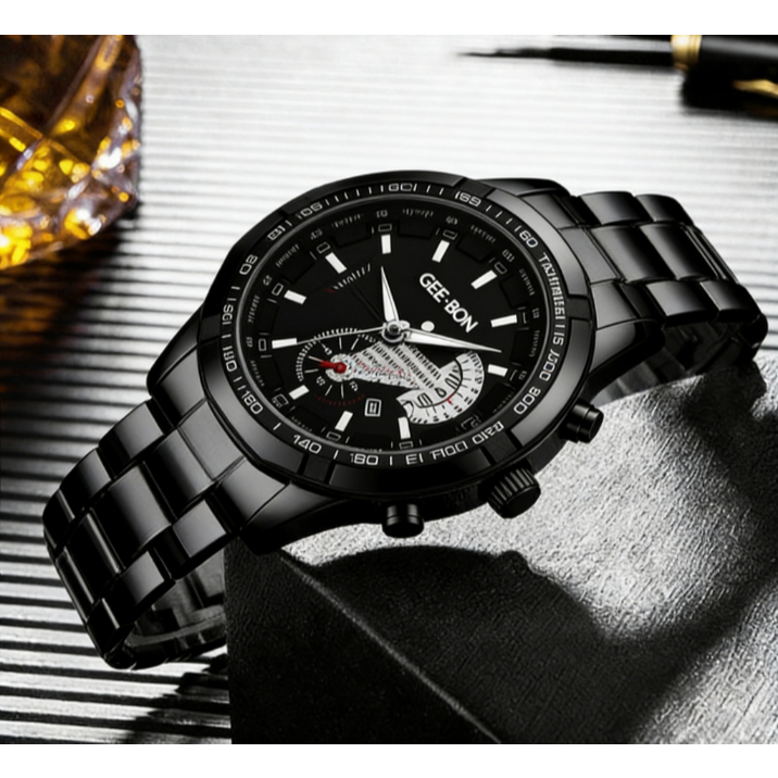 Relógio Masculino Aço Inoxidável à Prova D’água Negócios Moda de Luxo Automático Quartzo GEE·BON