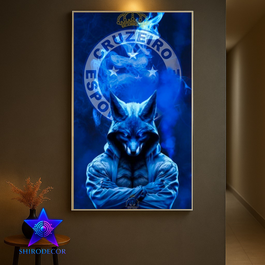 Quadro Decorativo Cruzeiro Raposa Esporte Time Clube Futebol Presente Torcedor Sala Quarto