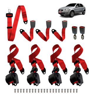 Kit cinto de segurança palio fiat completo 4 retrátil 1 abdominal macho e fêmea com parafusos em Oferta na Shopee