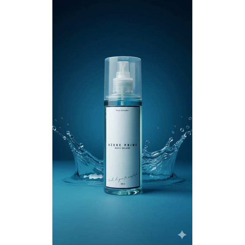 Body Splash Masculino Azure Prime 240ml  Amadeirado Fresco Elegante Cheiro Sofisticado e Fixação Prolongada