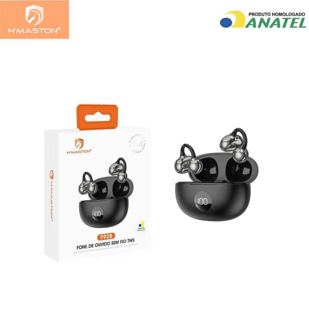 H'maston F928 Fones de ouvido Bluetooth inteligentes esportivos clipe de orelha ear clip earphones em Oferta na Shopee