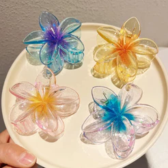 Grampo Presença Franjinha Cabelo 6cm Modelo Flor Ovo com Degradê Acessório para Mulher, Moça e Criança Presente Feminino