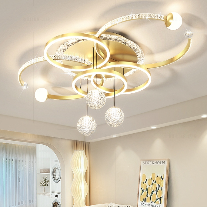 Moderno minimalista LED luz de teto personalizado anel criativo sala de estar luz ouro quarto estudo lustre em Oferta na Shopee