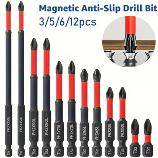 Jogo 12 Ponteiras Philips Magnéticos PH2 de Impacto Anti Derrapante Parafusadeira Bits Cruzado em Oferta na Shopee