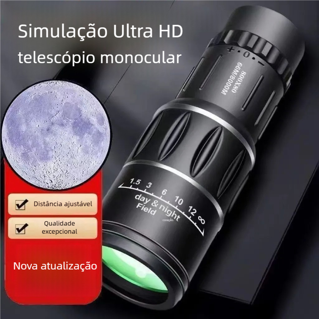 Imagem Monóculo Tático Profissional Militar - Alcance 8km + Capa de Proteção